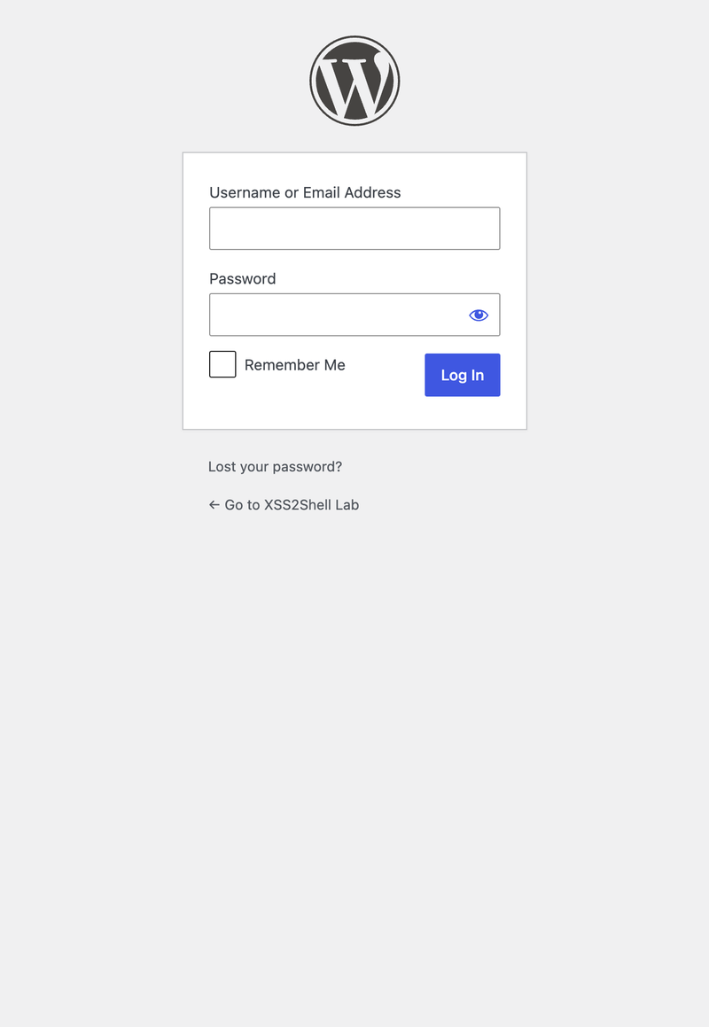 WordPress login page — the attack surface
